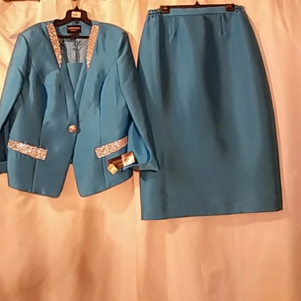 Blue size 16 Terramina embellish church suit
